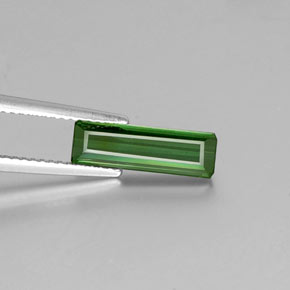 Tormalina naturale verde da 1,60 ct, taglio smeraldo, VVS