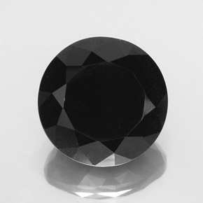 Tormalina naturale nero da 36,83 ct, taglio rotondo, opaco