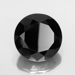 Tormalina naturale nero da 36,83 ct, taglio rotondo, opaco