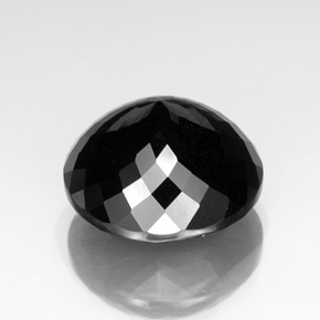Tormalina naturale nero da 36,83 ct, taglio rotondo, opaco