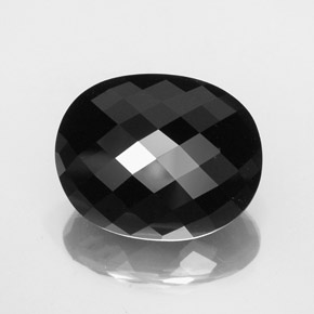 Tormalina naturale nero da 28,81 ct, taglio ovale, opaco