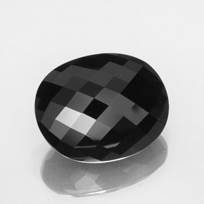 Tormalina naturale nero da 28,81 ct, taglio ovale, opaco