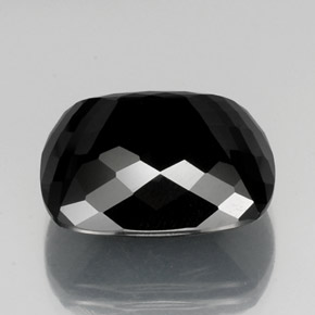 Tormalina naturale nero da 26,13 ct, taglio a cuscino, opaco
