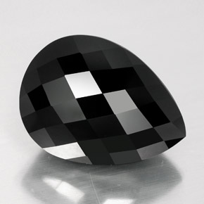 Tormalina naturale nero da 16,07 ct, taglio a pera, opaco