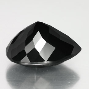 Tormalina naturale nero da 16,07 ct, taglio a pera, opaco