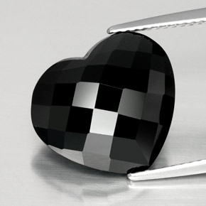 Tormalina naturale nero da 11,35 ct, a forma di cuore, opaco