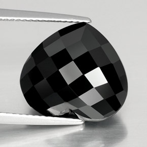 Tormalina naturale nero da 11,35 ct, a forma di cuore, opaco