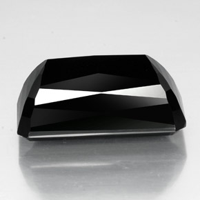Tormalina naturale nero da 38,90 ct, taglio smeraldo, opaco