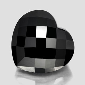 Tormalina naturale nero da 25,72 ct, a forma di cuore, opaco