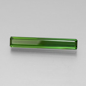 Tormalina verde medio-scuro naturale da 2,56 ct, taglio smeraldo, VVS-VS