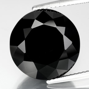 Tormalina naturale nero da 12,90 ct, taglio rotondo, opaco