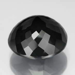 Tormalina naturale nero da 12,90 ct, taglio rotondo, opaco