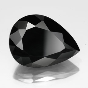 Tormalina naturale nero da 11,73 ct, taglio a pera, opaco