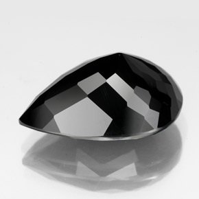 Tormalina naturale nero da 11,73 ct, taglio a pera, opaco