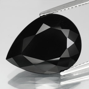 Tormalina naturale nero da 8,16 ct, taglio a pera, opaco