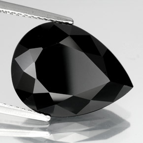 Tormalina naturale nero da 8,16 ct, taglio a pera, opaco