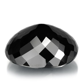 Tormalina naturale nero da 24,48 ct, taglio ovale, opaco