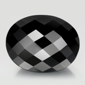 Tormalina naturale nero da 19,88 ct, taglio ovale, opaco