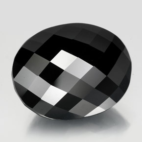 Tormalina naturale nero da 19,88 ct, taglio ovale, opaco