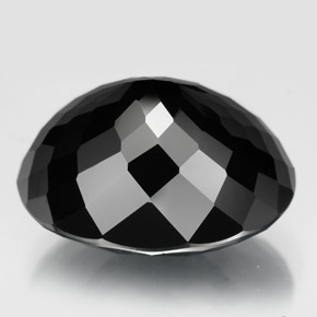 Tormalina naturale nero da 19,88 ct, taglio ovale, opaco