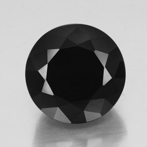 Tormalina naturale nero da 23,59 ct, taglio rotondo, opaco