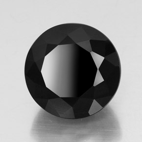 Tormalina naturale nero da 23,59 ct, taglio rotondo, opaco