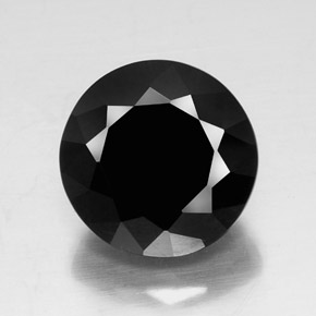 Tormalina naturale nero da 11,90 ct, taglio rotondo, opaco