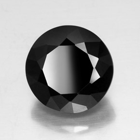 Tormalina naturale nero da 11,90 ct, taglio rotondo, opaco