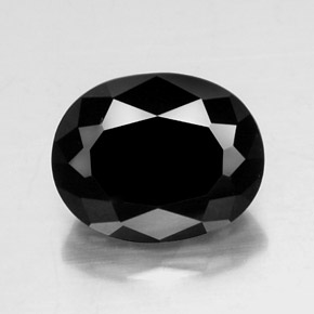 Tormalina naturale nero da 6,99 ct, taglio ovale, opaco