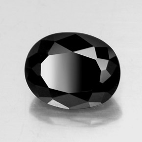 Tormalina naturale nero da 6,99 ct, taglio ovale, opaco