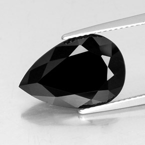 Tormalina naturale nero da 6,19 ct, taglio a pera, opaco