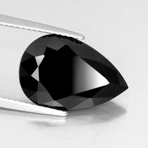 Tormalina naturale nero da 6,19 ct, taglio a pera, opaco