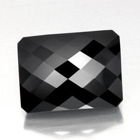Tormalina naturale nero da 31,26 ct, taglio smeraldo, opaco
