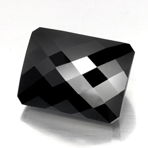 Tormalina naturale nero da 31,26 ct, taglio smeraldo, opaco