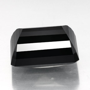 Tormalina naturale nero da 31,26 ct, taglio smeraldo, opaco
