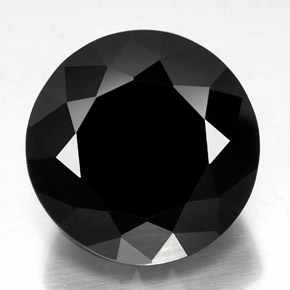 Tormalina naturale nero da 34,22 ct, taglio rotondo, opaco