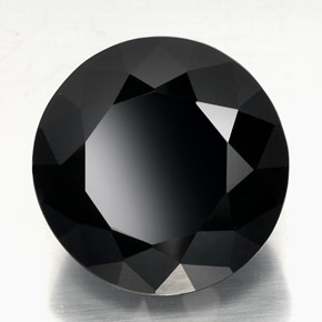 Tormalina naturale nero da 34,22 ct, taglio rotondo, opaco