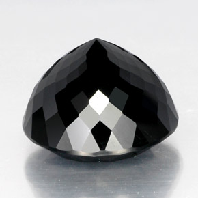 Tormalina naturale nero da 34,22 ct, taglio rotondo, opaco