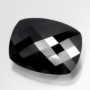 Tormalina naturale nero da 49,37 ct, taglio a cuscino, opaco