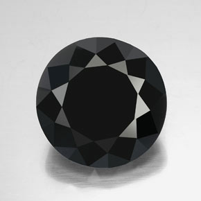 Tormalina naturale nero da 59,56 ct, taglio rotondo, opaco