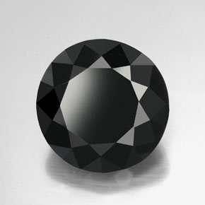 Tormalina naturale nero da 59,56 ct, taglio rotondo, opaco