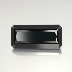 Tormalina naturale nero da 61,48 ct, taglio smeraldo, opaco