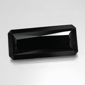 Tormalina naturale nero da 35,23 ct, taglio smeraldo, opaco
