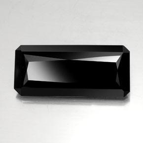 Tormalina naturale nero da 35,23 ct, taglio smeraldo, opaco