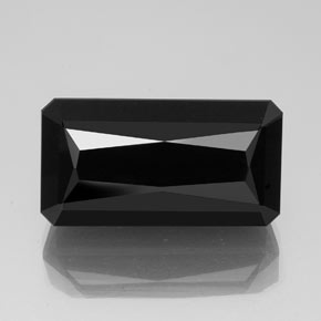 Tormalina naturale nero da 40,08 ct, taglio smeraldo, opaco