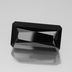 Tormalina naturale nero da 40,08 ct, taglio smeraldo, opaco
