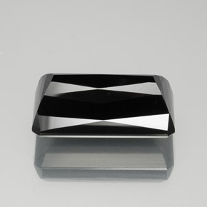 Tormalina naturale nero da 40,08 ct, taglio smeraldo, opaco