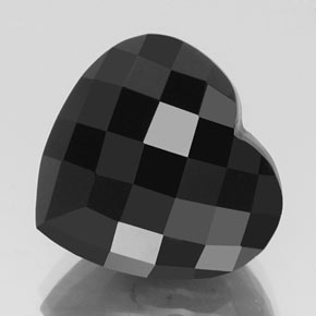 Tormalina naturale nero da 23,92 ct, a forma di cuore, opaco