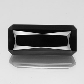 Tormalina naturale nero da 28,68 ct, taglio smeraldo, opaco