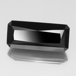 Tormalina naturale nero da 28,68 ct, taglio smeraldo, opaco